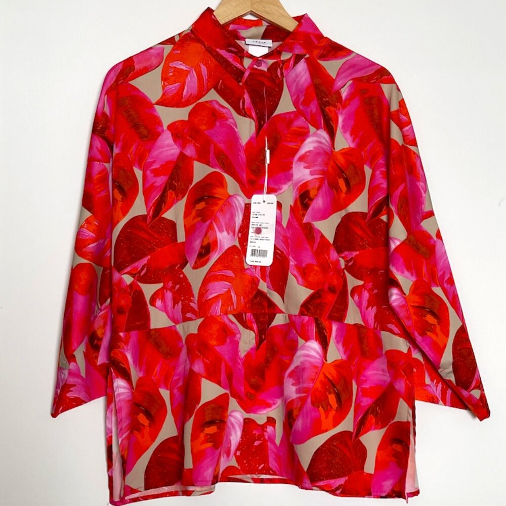 Akris Punto  Leaf Motif Cotton Blouse